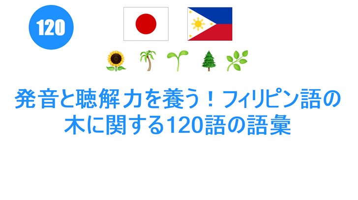 発音と聴解力を養う！フィリピン語の木に関する120語の語彙